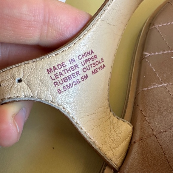 Michael Kors Alice Saffiano Leather Sandal Brown size 6.5 - Picture 6 of 7